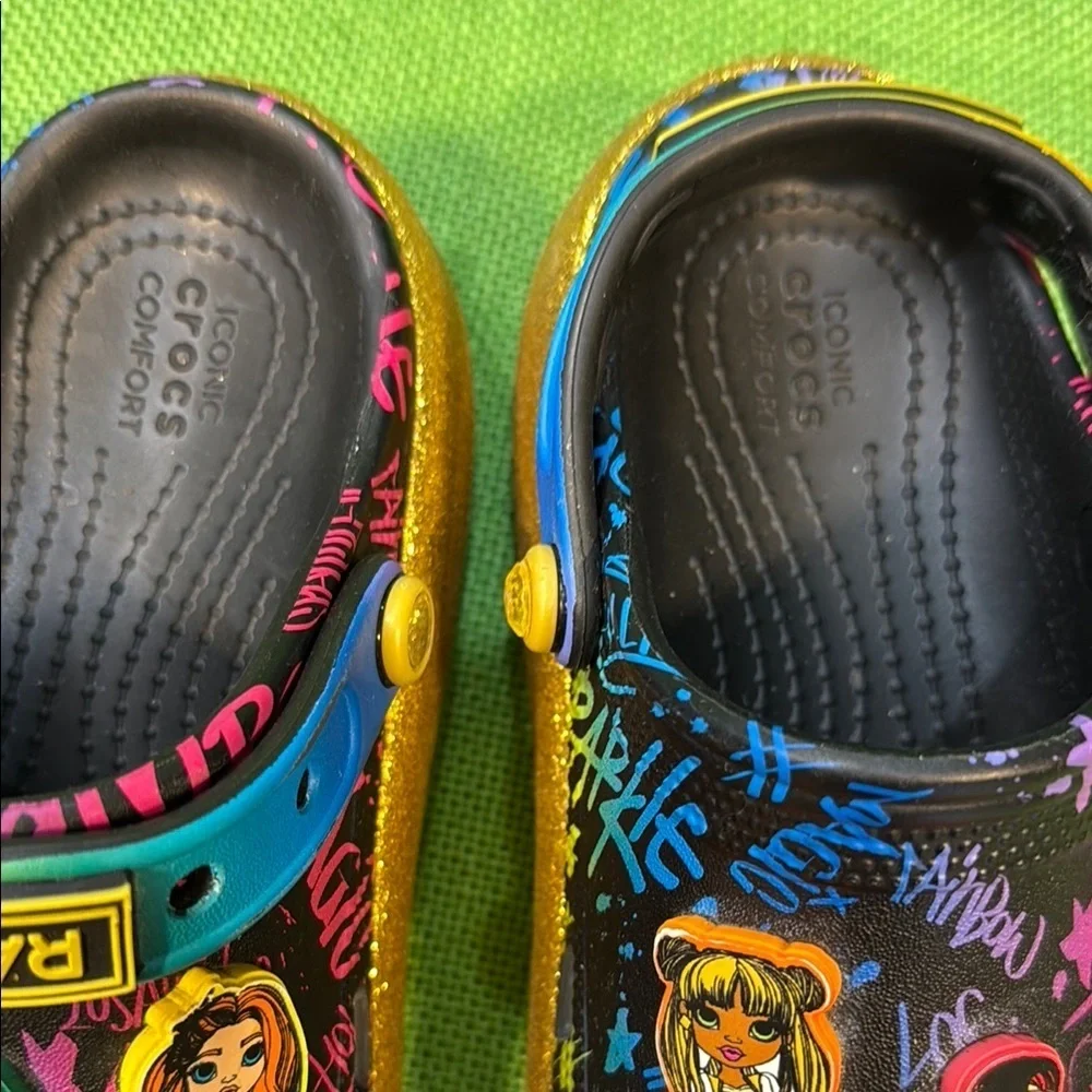 RARE Colorful Kids Crocs Rainbow High Cutie Crush Clogs size 2J